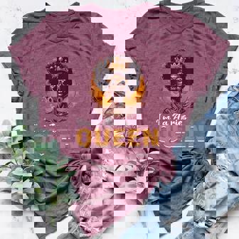 I`m a Aries Qeen Horoscope March April Bday Afro Women Women's Heather T-Shirt - Monsterry