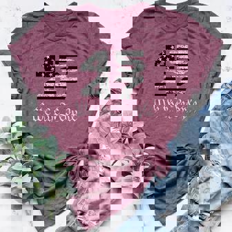 Trump 45-47 MAGA US Flag 2024 Presidential Election Women's Heather T-Shirt - Monsterry