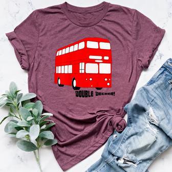 Kids Double Decker Red Bus T-Shirt Boys Girls British Europe Women's Heather T-Shirt - Monsterry UK