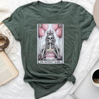 Birthday Queen Tarot Card Cute Gothic Skeleton Girls Bella Canvas T-shirt - Thegiftio UK