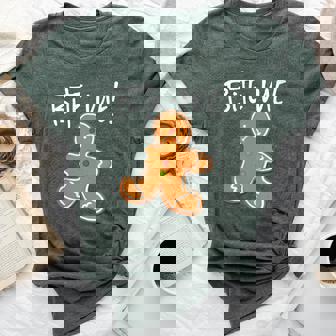 Bite Me Gingerbread Man Cookie Holiday Baking Bella Canvas T-shirt - Monsterry