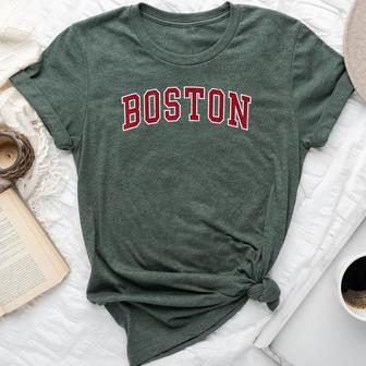 Boston City Massachusetts Vintage Text Boston Bella Canvas T-shirt - Thegiftio UK