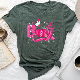 Breast Cancer Awareness For Pink Ghost Halloween Bella Canvas T-shirt - Thegiftio UK
