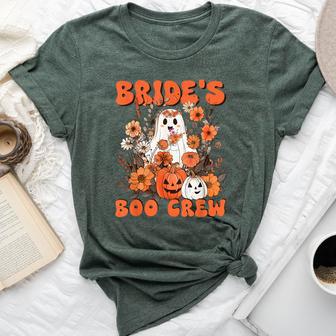 Bride's Boo Crew Floral Ghost Bachelorette Wedding Halloween Bella Canvas T-shirt - Thegiftio UK