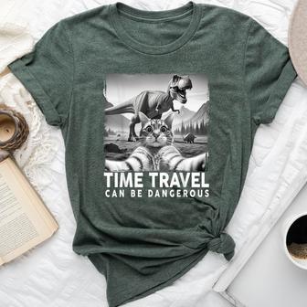 Cat Selfie With Dinosaur Cat For Cat Dad Cat Mom Bella Canvas T-shirt - Thegiftio UK
