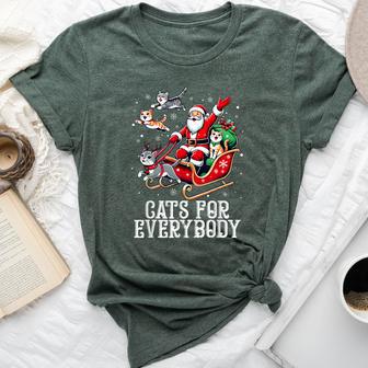 Cats For Everybody Christmas Cat Xmas Santa Bella Canvas T-shirt - Thegiftio UK