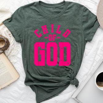 Child Of God Christian Faith Inspirational Bold Hot Pink Bella Canvas T-shirt - Thegiftio UK