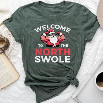 Christmas Workout Welcome To North Swole Xmas Gym Women Bella Canvas T-shirt - Thegiftio UK