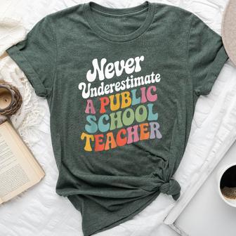 Coach Quote Never Underestimate A Public School Teacher Bella Canvas T-shirt - Thegiftio UK