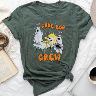 Code Boo Crew Ghost Nurse Halloween Costume Nursing Bella Canvas T-shirt | Seseable UK