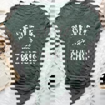 Coffee And Zombies Cute Caffeine Bella Canvas T-shirt - Monsterry