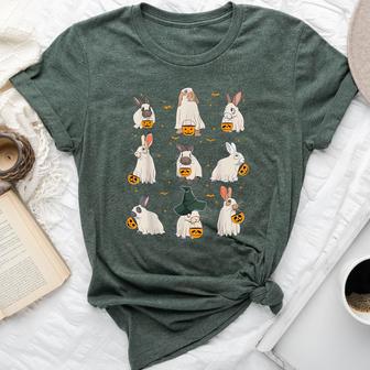 Cute Fall Bunny Ghost Costume Rabbit Lover Spooky Season Bella Canvas T-shirt | Seseable UK
