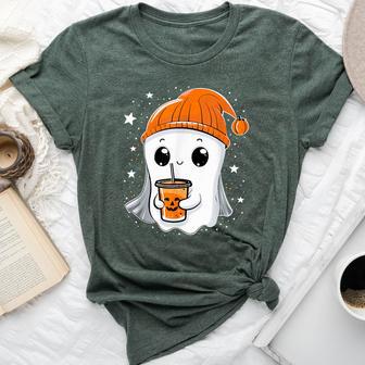 Cute Ghost Spooky Season Costume Halloween Graphic Girls Bella Canvas T-shirt - Thegiftio UK