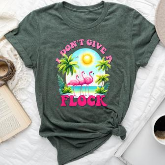 I Dont Give A Flock Retro Summer Vibes Flamingo Beach Bella Canvas T-shirt - Monsterry UK