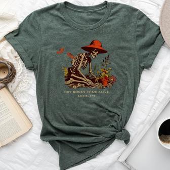Dry Bones Come Alive Skeleton Flower Bella Canvas T-shirt - Thegiftio UK