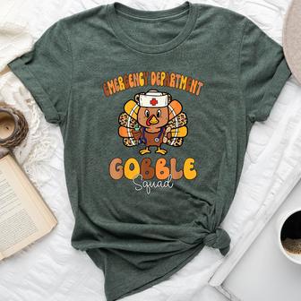 Emergency Department Gobble Squad Thanksgiving Er Nurse Fall Bella Canvas T-shirt - Thegiftio UK