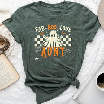 Fab Boo Lous Aunt Rero Ghost Spooky Auntie Halloween Costume Bella Canvas T-shirt | Seseable UK
