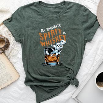 My Favorite Spirit Is Whiskey Halloween Ghost Drinking Bella Canvas T-shirt - Thegiftio UK