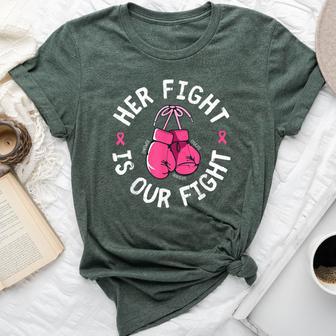 Her Fight Is Our Fight Breast Cancer Awareness Men Bella Canvas T-shirt - Thegiftio UK