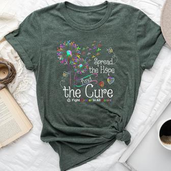 Fight Cancer In All And Every Color Ribbons Dandelion Flower Bella Canvas T-shirt - Thegiftio UK