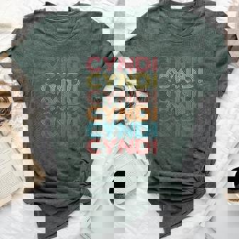 First Name Cyndi Girl Boy Retro My Personalized Groovy 80'S Bella Canvas T-shirt | Seseable UK