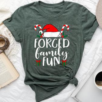 Forced Family Fun Sarcastic Christmas Lights Christmas Bella Canvas T-shirt - Thegiftio UK