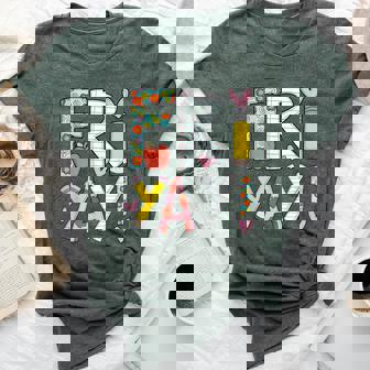 Fri-Yay Happy Friday Weekend Teacher Back To School Bella Canvas T-shirt | Mazezy