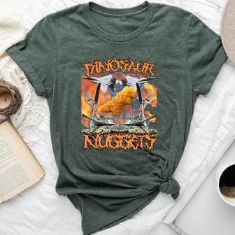 Dinosaur Chicken Nugget Bootleg Hardcore Flames Meme Bella Canvas T-shirt - Thegiftio UK
