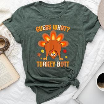 Guess What Turkey Butt Thanksgiving Mens Bella Canvas T-shirt - Thegiftio UK