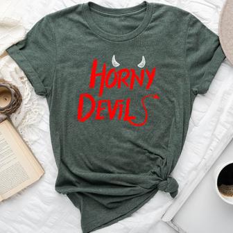 Halloween Costume Horny Devil For And Women Bella Canvas T-shirt | Seseable UK