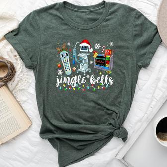 Jingle Bells Telemetry Nurse Christmas Tech Nursing Bella Canvas T-shirt - Thegiftio UK