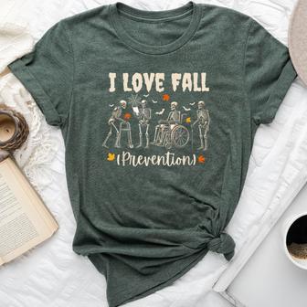 Skeleton I Love Fall Prevention Fall Physical Therapy Bella Canvas T-shirt - Thegiftio UK