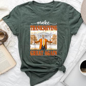 Make Thanksgiving Great Again Autumn Fall Leaves Bella Canvas T-shirt - Thegiftio UK