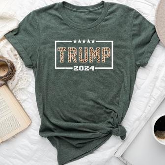 Trump 2024 Leopard Print For Women Bella Canvas T-shirt - Thegiftio UK