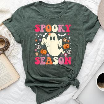 Groovy Ghost Spooky Season Halloween Costumes Pumpkin Bella Canvas T-shirt | Seseable UK