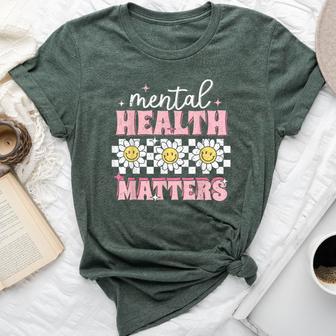 Groovy Mental Health Matters Human Brain Illness Awareness Bella Canvas T-shirt - Thegiftio UK