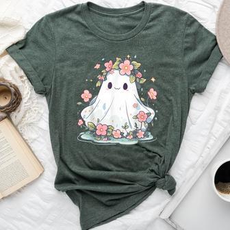 Halloween Floral Ghost Halloween Costume Bella Canvas T-shirt | Seseable UK