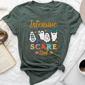 Halloween Icu Nurse Intensive Scare Unit Scrub Top Men Bella Canvas T-shirt - Thegiftio UK