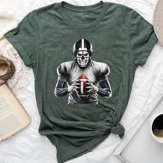 Halloween Skeleton Football Player Costume Boys Girls Mens Bella Canvas T-shirt | Seseable UK