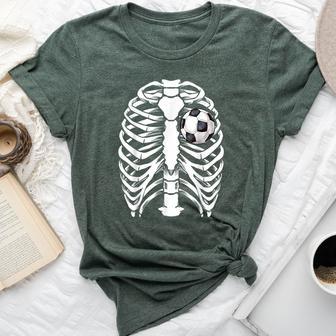 Halloween Soccer Xray Skeleton Costume For Boys Bella Canvas T-shirt | Seseable UK