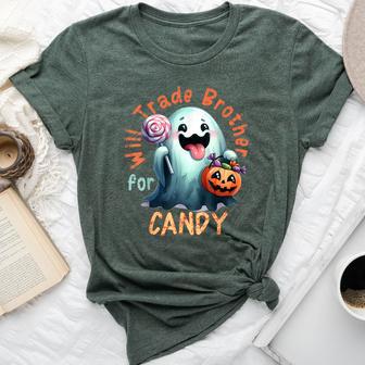 Halloween Will Trade Brother For Candy Ghost Kid Girl Boy Bella Canvas T-shirt - Thegiftio UK