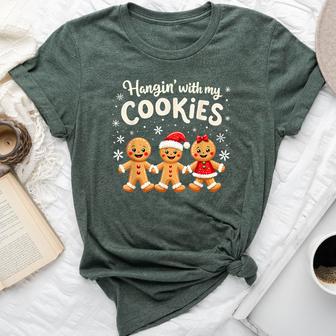 Hangin With My Cookies Gingerbread Christmas Teacher Bella Canvas T-shirt - Thegiftio UK