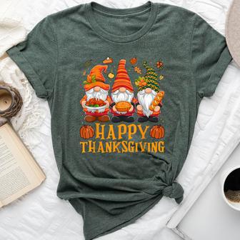 Happy Thanksgiving Fall Autumn Thanksgiving Gnomes Gnomie Bella Canvas T-shirt - Thegiftio UK