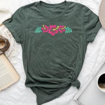 Hawaiian Aloha Hibiscus Flower Hawaii Island Tropical Floral Bella Canvas T-shirt - Thegiftio UK