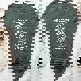 The Horrors Persist But So Do I Messy Bun Skeleton Skull Bella Canvas T-shirt | Seseable CA