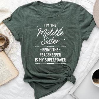 I'm The Middle Sister I Am Reason We Have Rules Sibling Bella Canvas T-shirt - Thegiftio UK