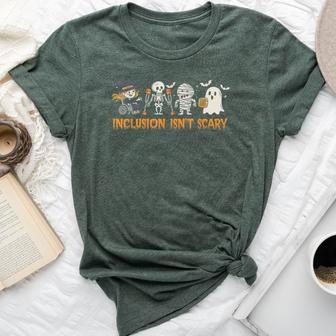 Inclusion Isn't Scary Slp Halloween Sped Teacher Ghost Mummy Bella Canvas T-shirt - Seseable