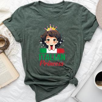 Italian Princess Italy Girl Cute Italian Flag Bella Canvas T-shirt - Thegiftio UK