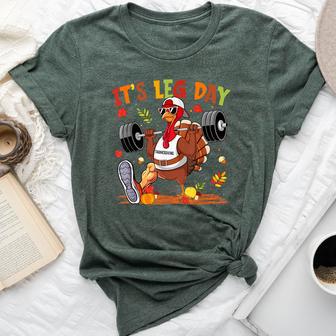 It's Leg Day Turkey Running Thanksgiving Women Bella Canvas T-shirt - Thegiftio UK