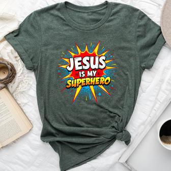 Jesus Is My Superhero Christian Bella Canvas T-shirt - Thegiftio UK